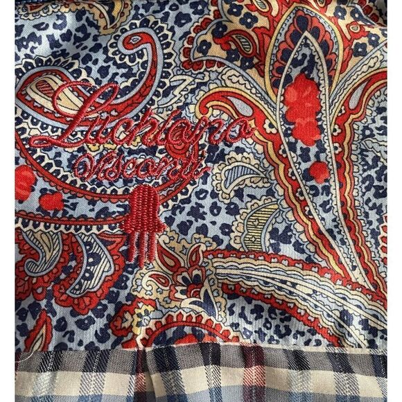 Luciano Visconti XL Plaid Red/White/Blue Button Down Long Sleeve Shirt XL - Picture 2 of 3